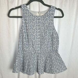 Anthropologie HD in Paris Pia Peplum Eyelet Top Size 6